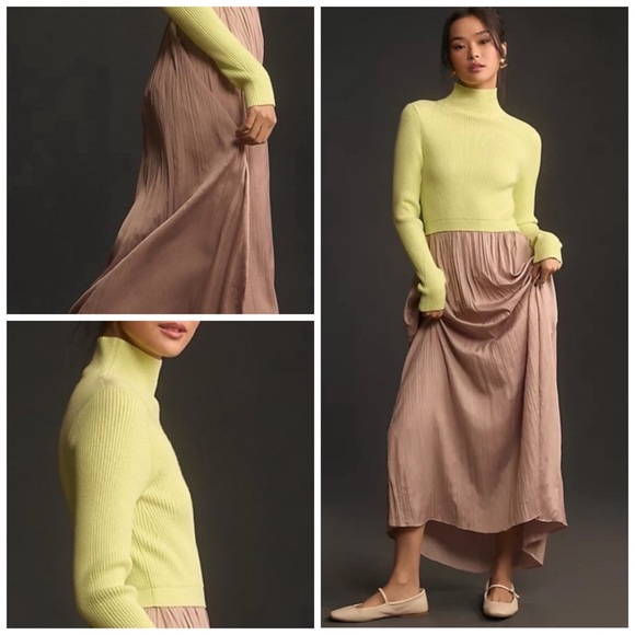 Anthropologie The Thea Twofer Sweater Dress Neutral Combo - Picture 6 of 6